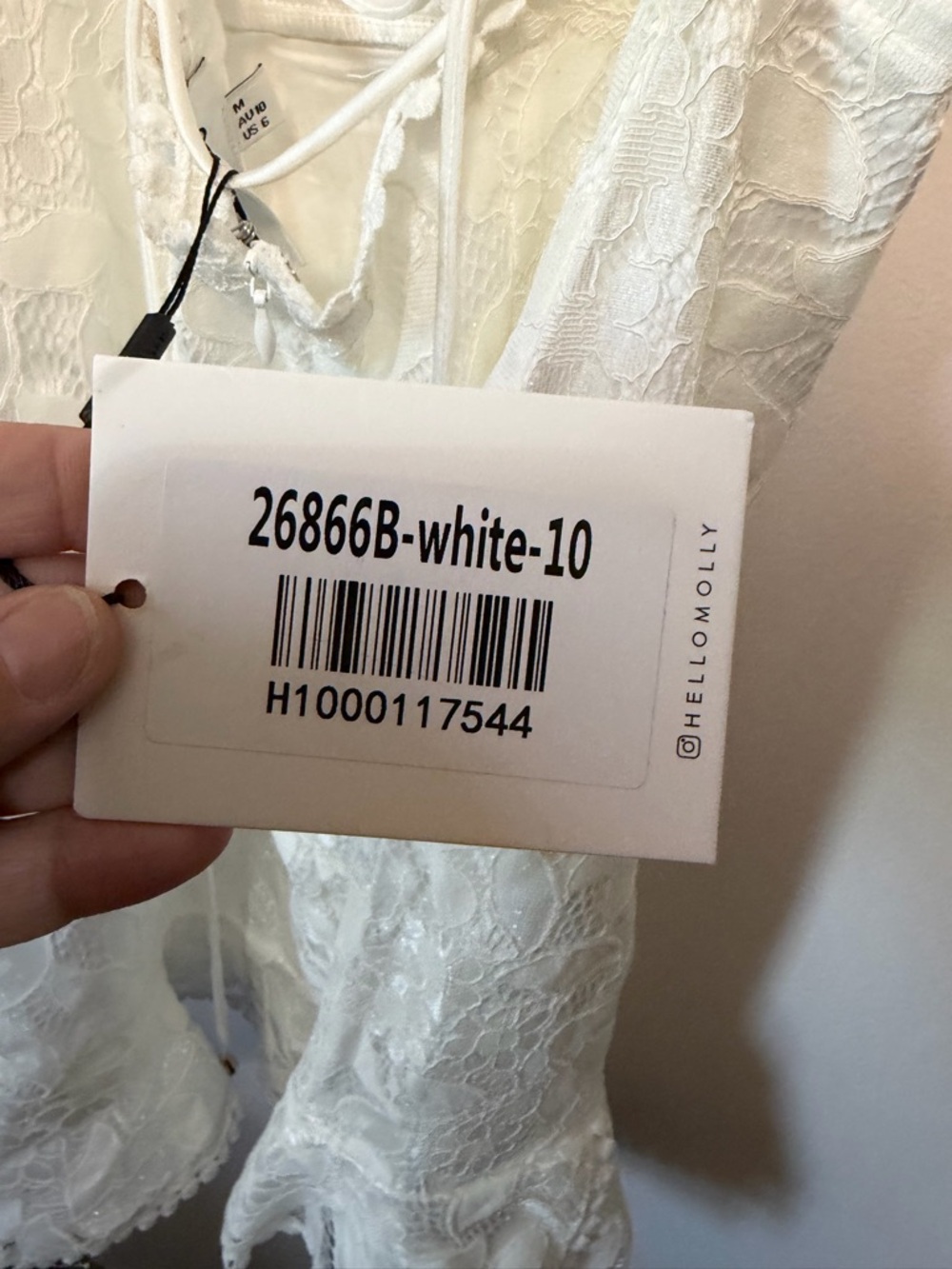 Hello Molly NWT Eyes On Me White Lace Backless Dress Size 6 Beach Bridal Sexy - Picture 7 of 10
